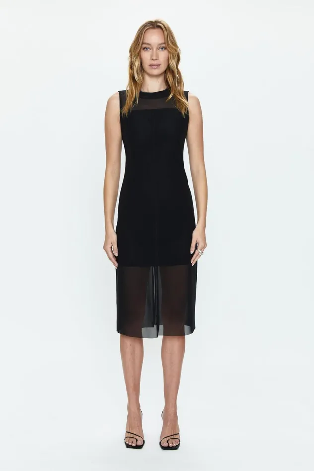 Women June Sleeveless Midi Dress 8211 Noir Pistola Denim Dresses