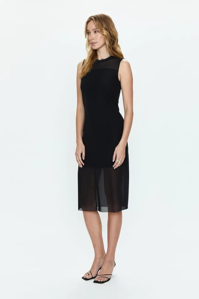 Women June Sleeveless Midi Dress 8211 Noir Pistola Denim Dresses