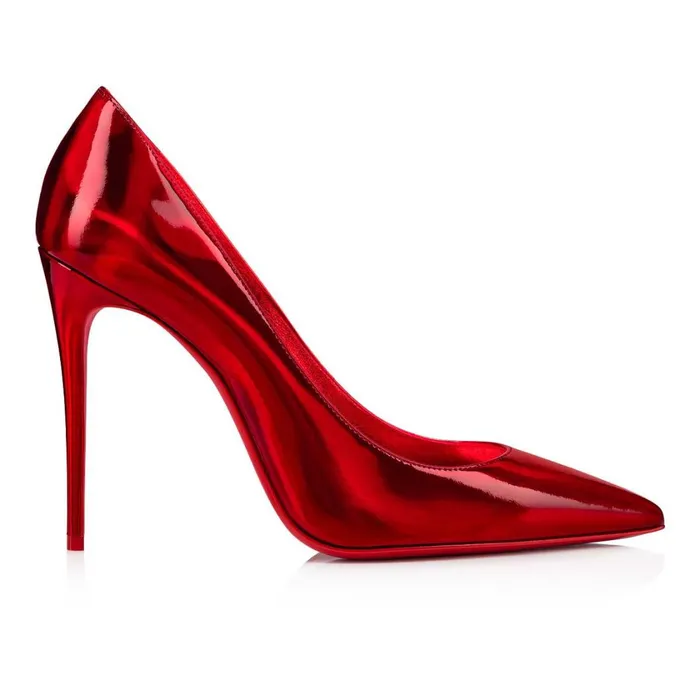 Women Kate 100 Mm Pumps 8211 Mirror Patent Calf 8211 Loubi Red Christian Louboutin Pumps