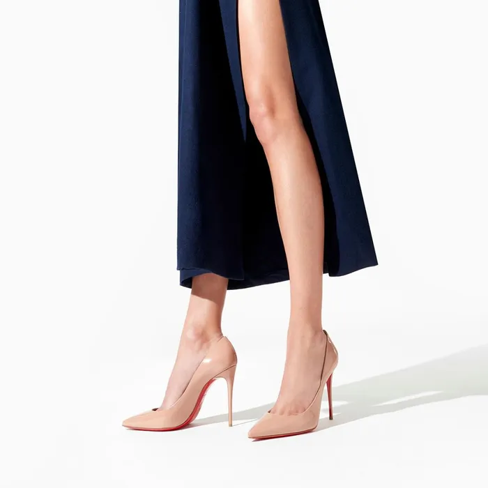 Women Kate 100 Mm Pumps 8211 Patent Calf Leather 8211 Nude Nude Christian Louboutin Pumps