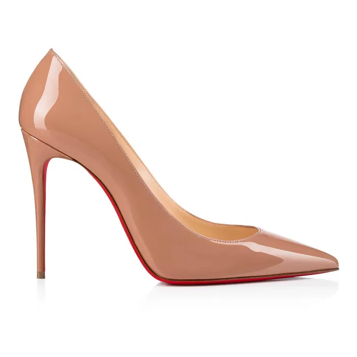 Women Kate 100 Mm Pumps 8211 Patent Calf Leather 8211 Nude Nude Christian Louboutin Pumps