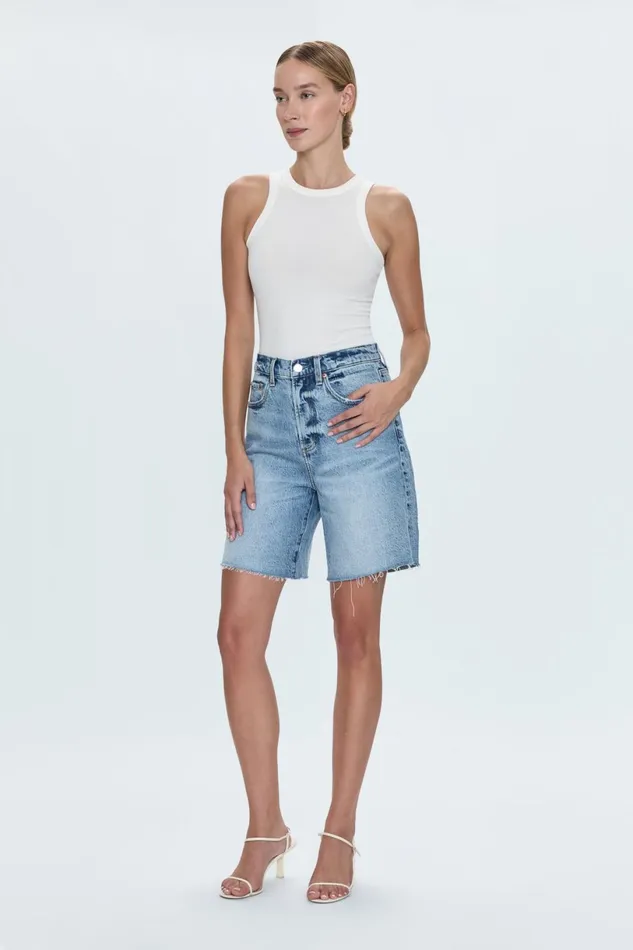 Women Kaylee High Rise Pinched Loose Straight 8211 Boulder Pistola Denim Shorts