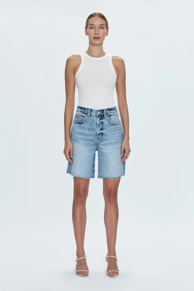 Women Kaylee High Rise Pinched Loose Straight 8211 Boulder Pistola Denim Shorts