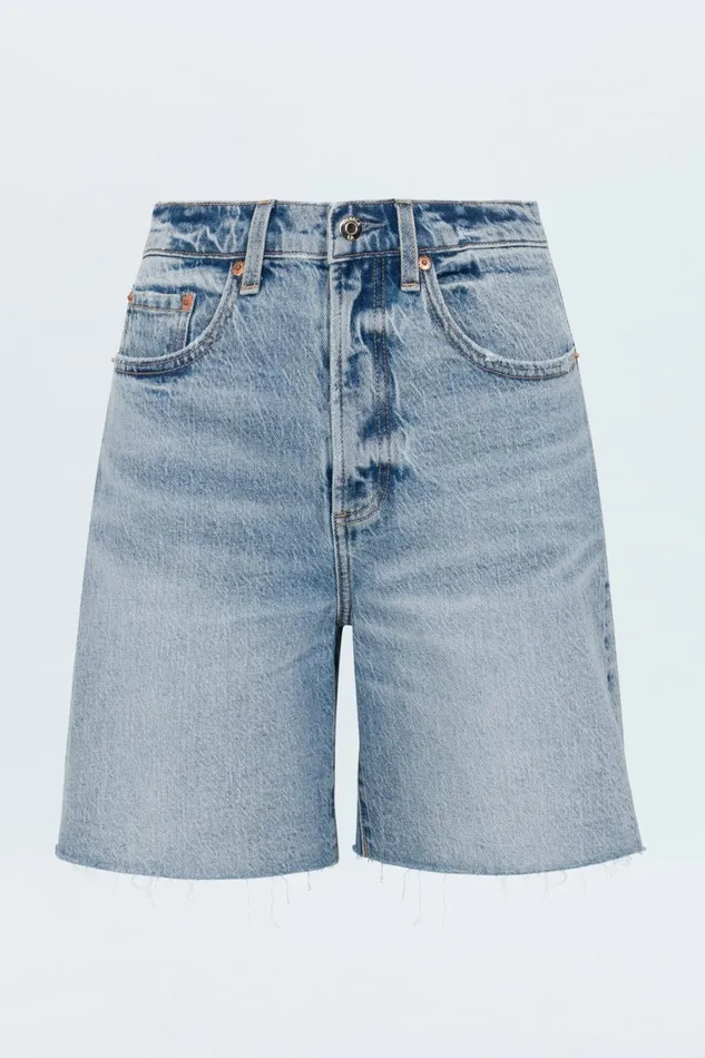 Women Kaylee High Rise Pinched Loose Straight 8211 Boulder Pistola Denim Shorts