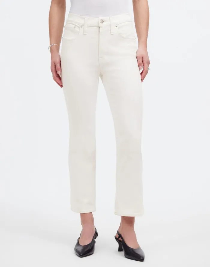 Women Kick Out Crop Jeans Pure White Madewell Jeans