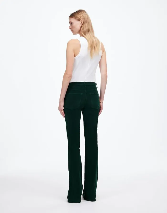 Women Kick Out FullLength Pants In Garment Dye Corduroy Luxury Forest Madewell Pants