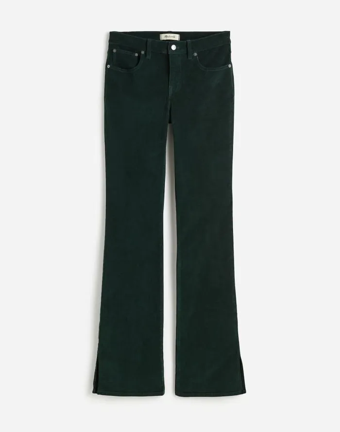 Women Kick Out FullLength Pants In Garment Dye Corduroy Luxury Forest Madewell Pants