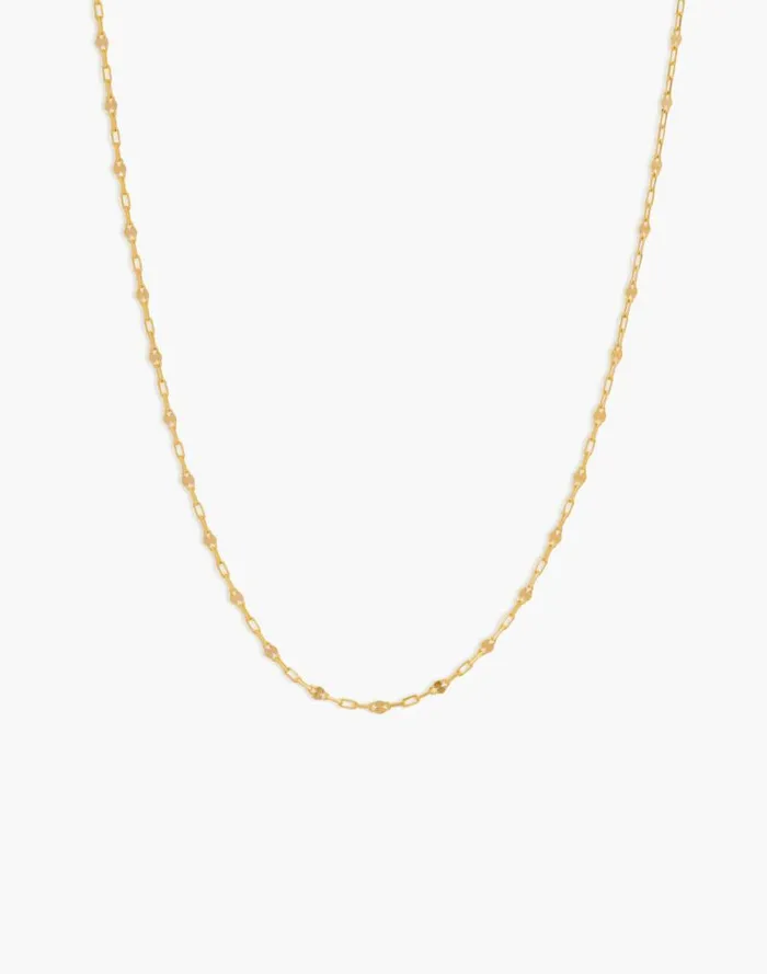 Women Kinn Studio Diamond Cut Rolo Chain Neck Gold Madewell Jewelry