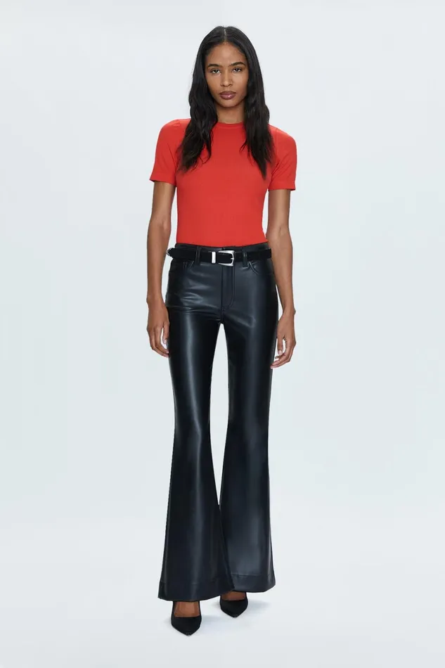 Women Kinsley Mid Rise Ultra Flare 8211 Slate Black Pistola Denim Pants