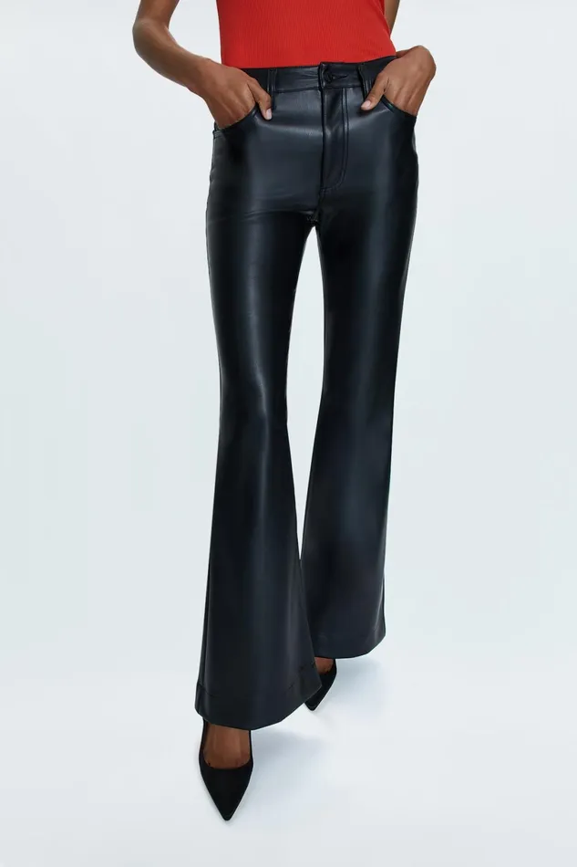Women Kinsley Mid Rise Ultra Flare 8211 Slate Black Pistola Denim Pants