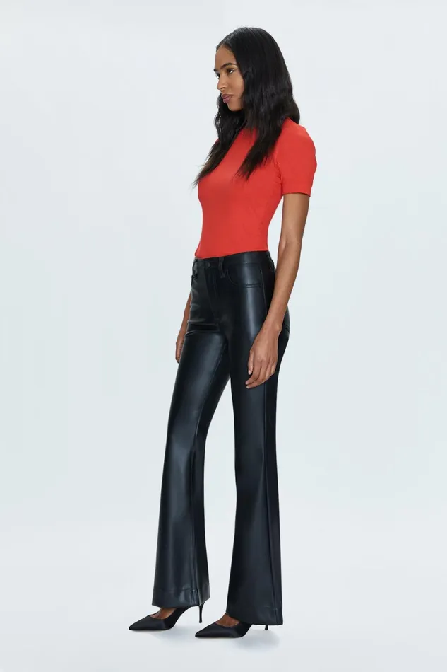 Women Kinsley Mid Rise Ultra Flare 8211 Slate Black Pistola Denim Pants