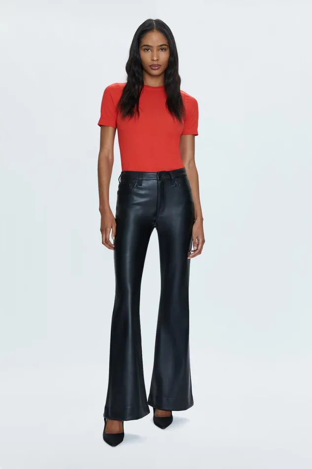 Women Kinsley Mid Rise Ultra Flare 8211 Slate Black Pistola Denim Pants