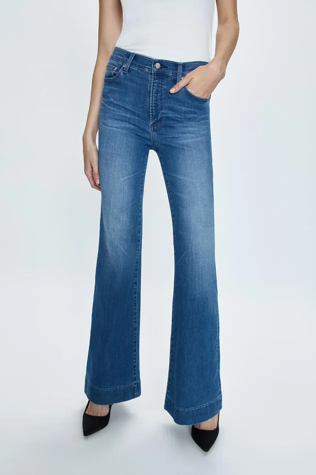 Women Kinsley Mid Rise Ultra Flare Jean 8211 Spindler Pistola Denim Denim