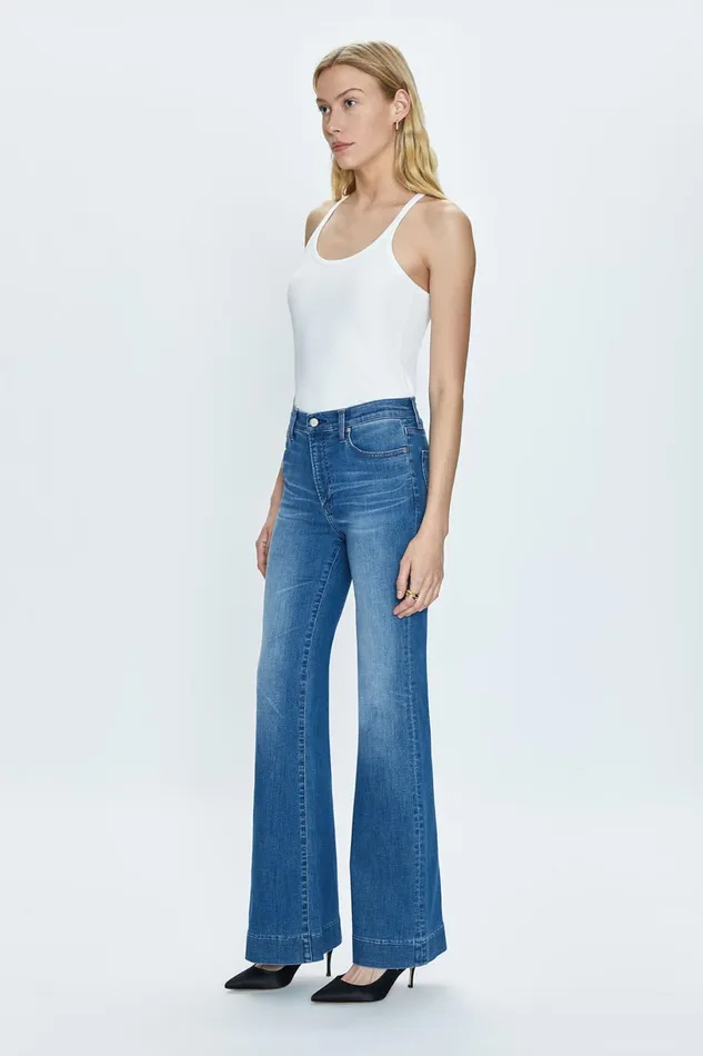 Women Kinsley Mid Rise Ultra Flare Jean 8211 Spindler Pistola Denim Denim