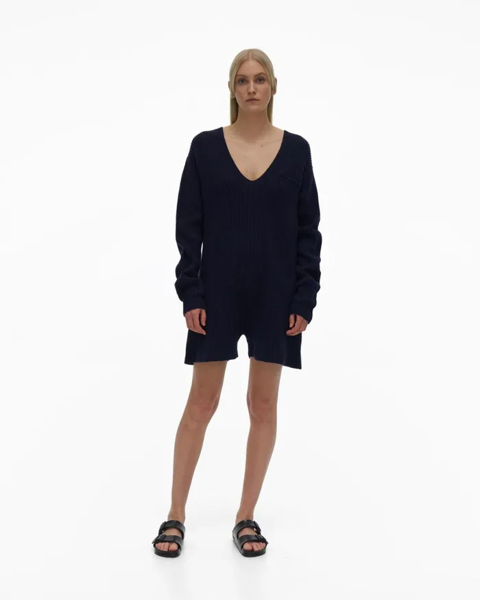 Women Knit Romper Midnight Helmut Lang Dresses