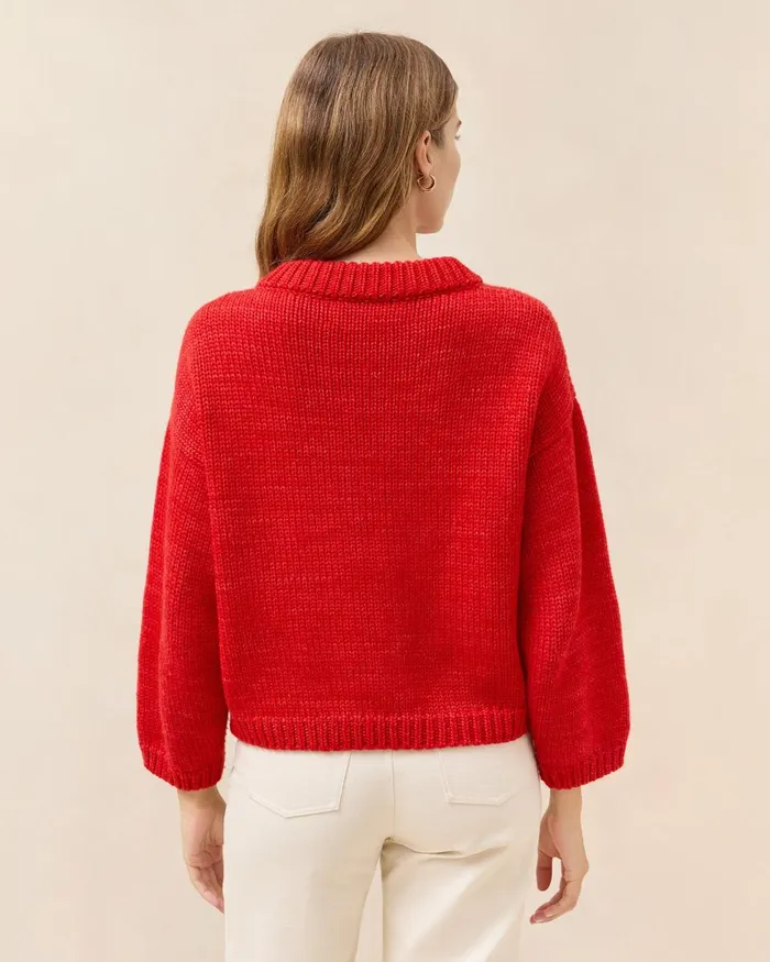 Women Knitwear Loeffler Randall Maddie Red Wool Cardigan Women Knitwear Loeffler Randall Maddie Red Wool Cardigan
