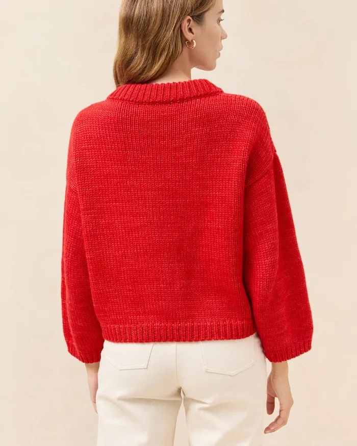 Women Knitwear Loeffler Randall Maddie Red Wool Cardigan Women Knitwear Loeffler Randall Maddie Red Wool Cardigan