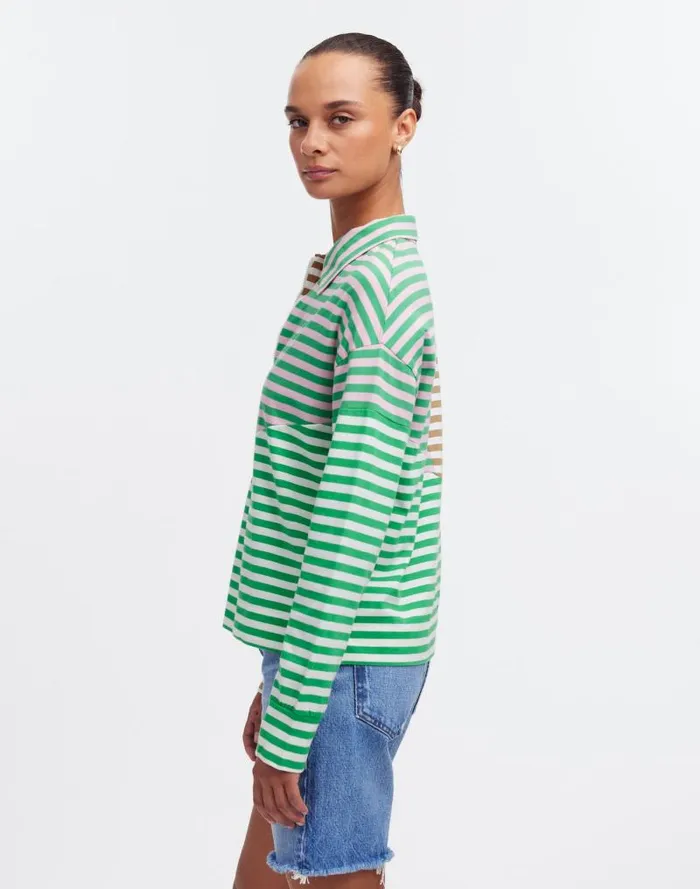 Women KULE The Beck Sweatshirt Green Beige Blush Madewell Tees