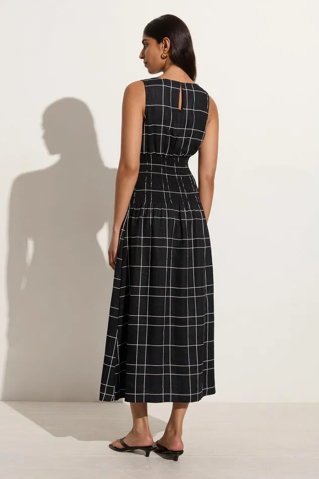 Women La Canella Midi Dress Letizia Check Black 8211 Final Sale Faithfull The Brand Dresses Women La Canella Midi Dress Letizia Check Black 8211 Final Sale Faithfull The Brand Dresses
