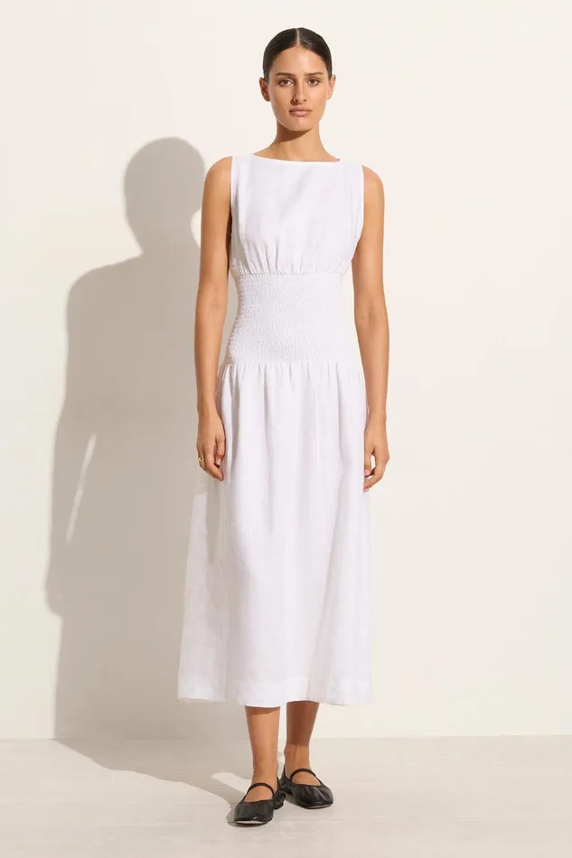 Women La Canella Midi Dress White 8211 Final Sale Faithfull The Brand Dresses Women La Canella Midi Dress White 8211 Final Sale Faithfull The Brand Dresses