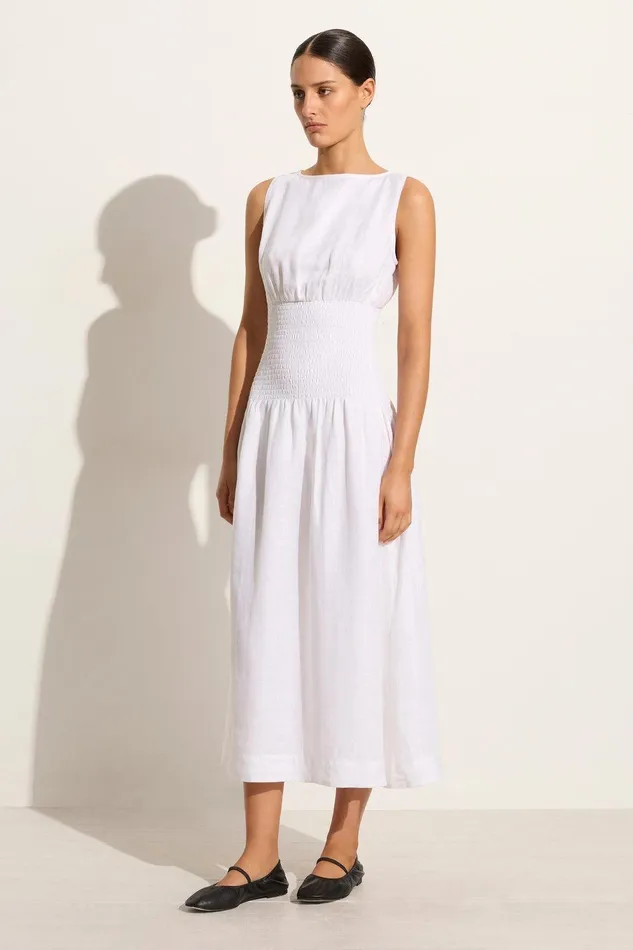 Women La Canella Midi Dress White 8211 Final Sale Faithfull The Brand Dresses Women La Canella Midi Dress White 8211 Final Sale Faithfull The Brand Dresses