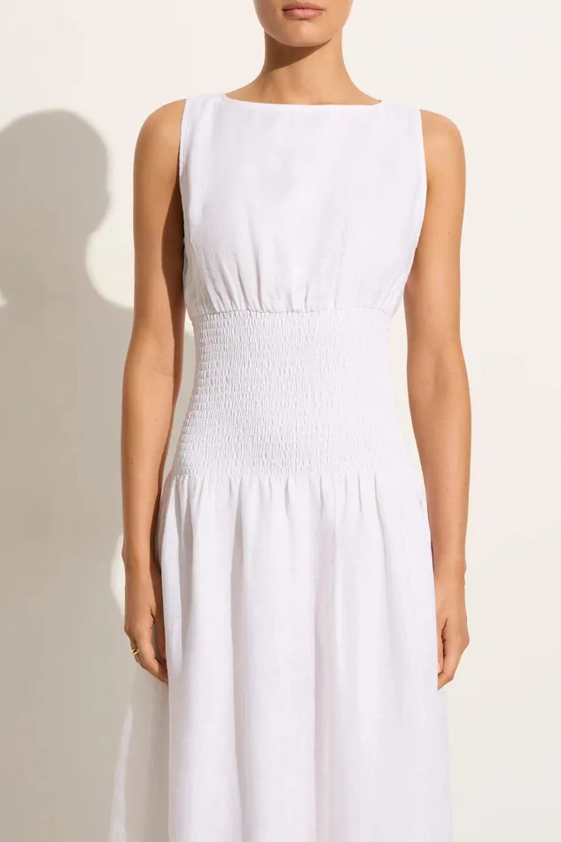 Women La Canella Midi Dress White 8211 Final Sale Faithfull The Brand Dresses Women La Canella Midi Dress White 8211 Final Sale Faithfull The Brand Dresses