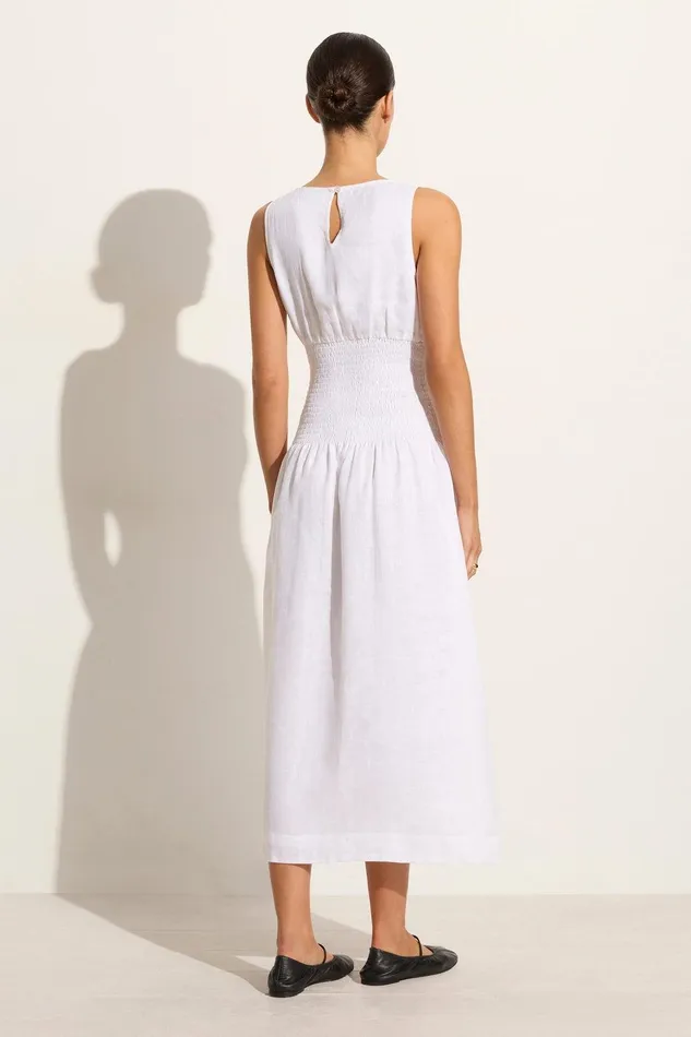 Women La Canella Midi Dress White 8211 Final Sale Faithfull The Brand Dresses Women La Canella Midi Dress White 8211 Final Sale Faithfull The Brand Dresses