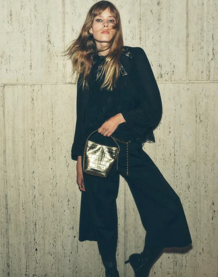 Women LaceInset Top In Silk True Black Madewell Tops and Shirts