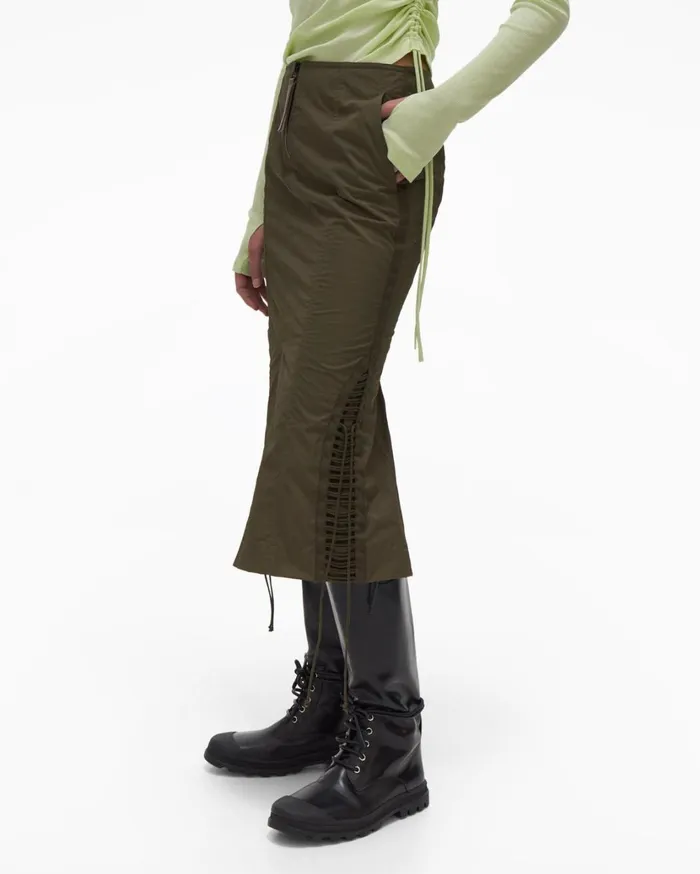 Women Lacing Skirt Burnt Olive Helmut Lang Skirts