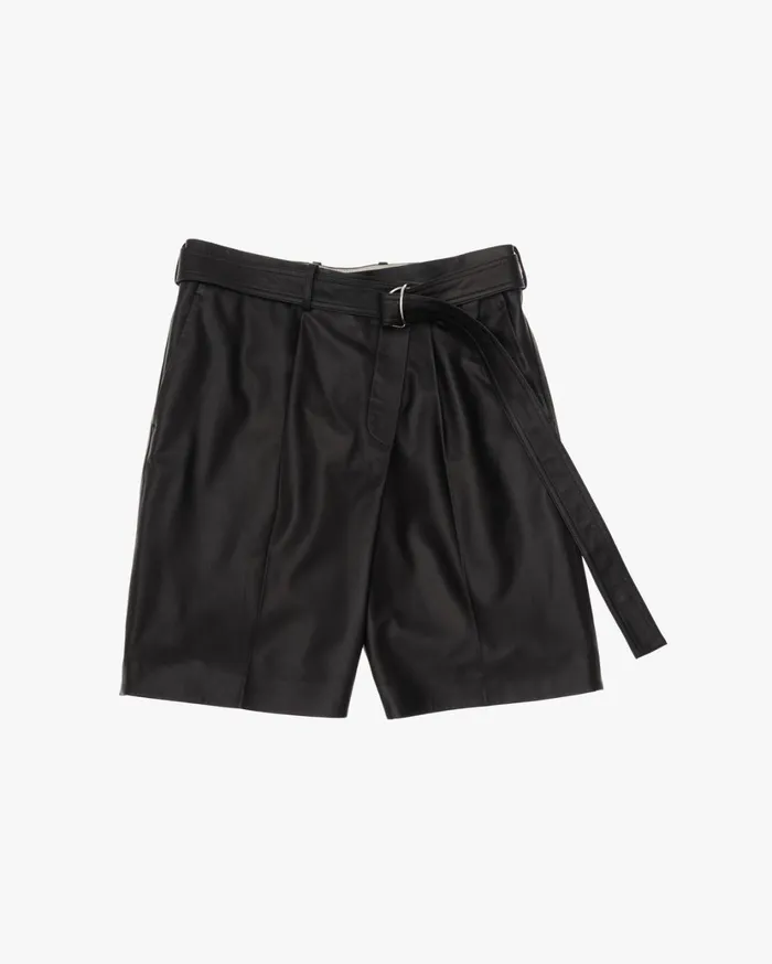 Women Leather Wrap Short Onyx Helmut Lang Shorts