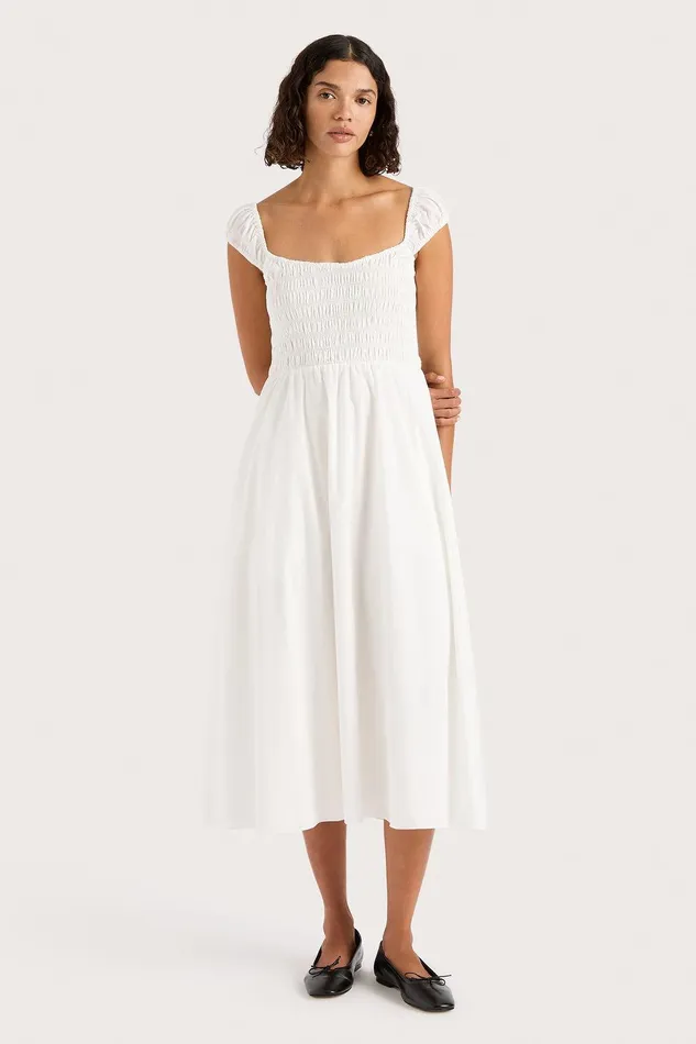 Women Lene Midi Dress White Faithfull The Brand Dresses