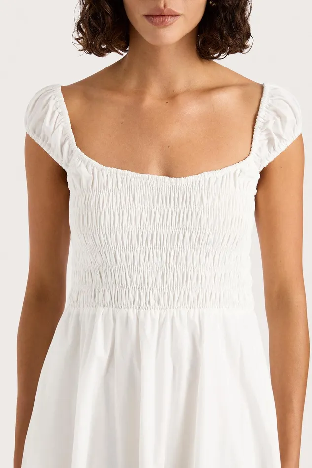 Women Lene Midi Dress White Faithfull The Brand Dresses Women Lene Midi Dress White Faithfull The Brand Dresses