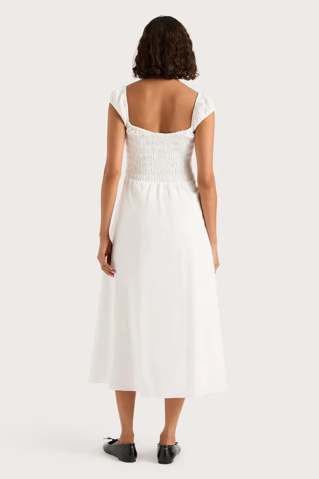 Women Lene Midi Dress White Faithfull The Brand Dresses Women Lene Midi Dress White Faithfull The Brand Dresses