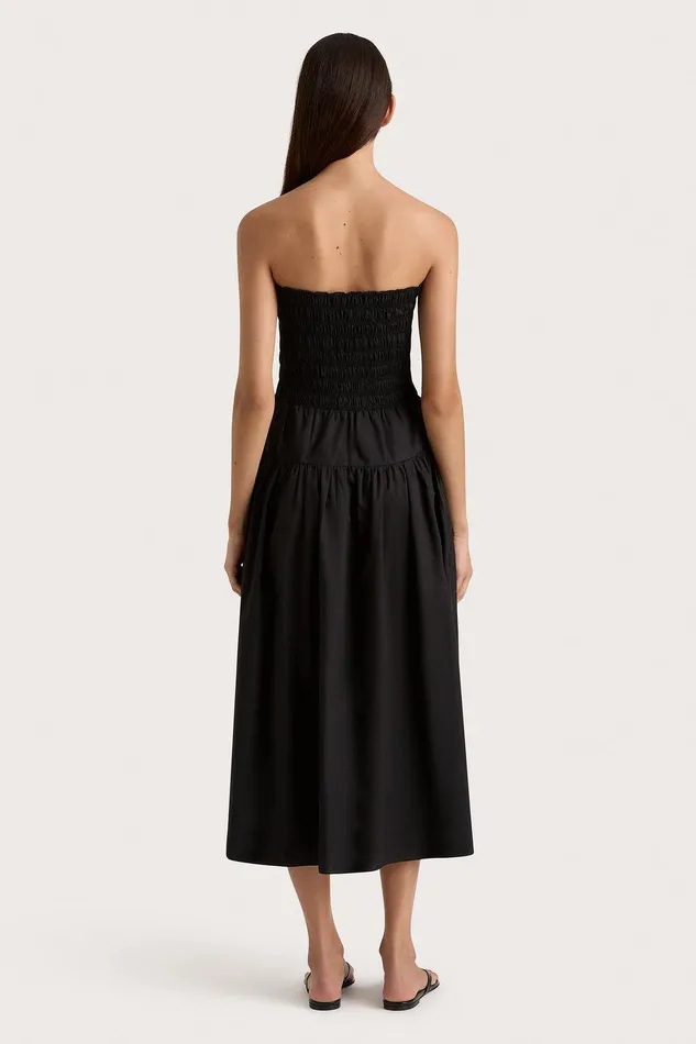 Women Lida Midi Dress Black Faithfull The Brand Dresses Women Lida Midi Dress Black Faithfull The Brand Dresses