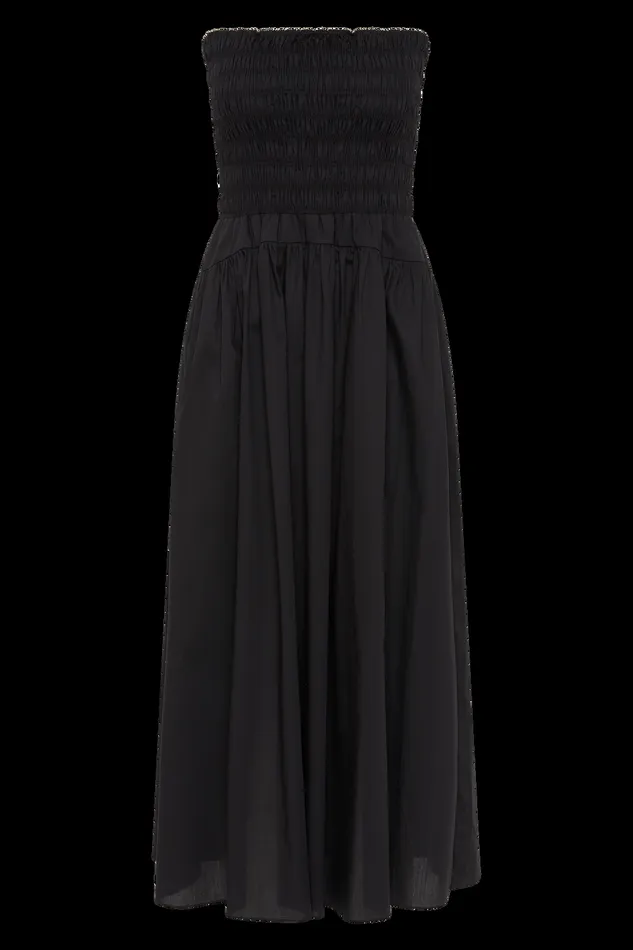 Women Lida Midi Dress Black Faithfull The Brand Dresses Women Lida Midi Dress Black Faithfull The Brand Dresses