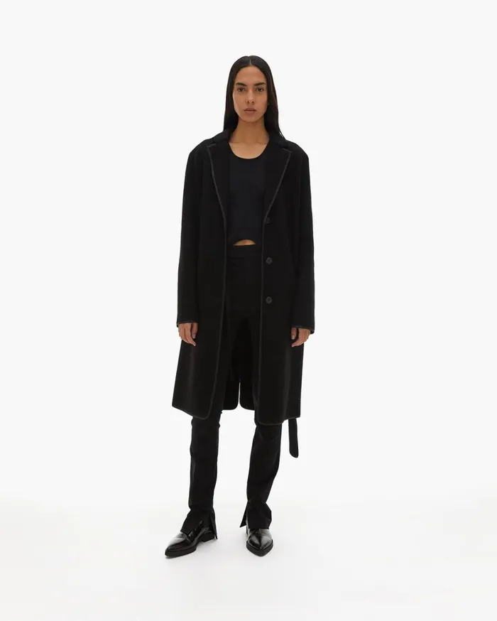 Women Liner Coat Black Helmut Lang Outerwear