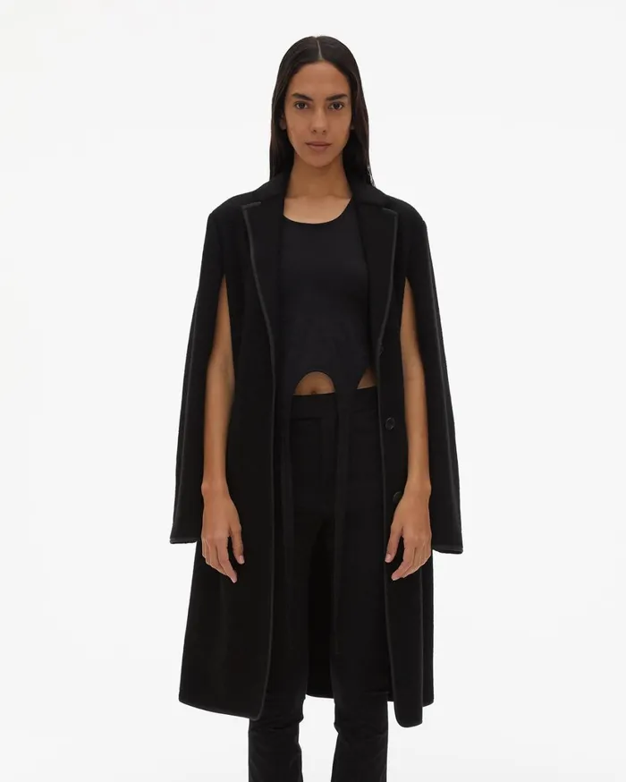 Women Liner Coat Black Helmut Lang Outerwear