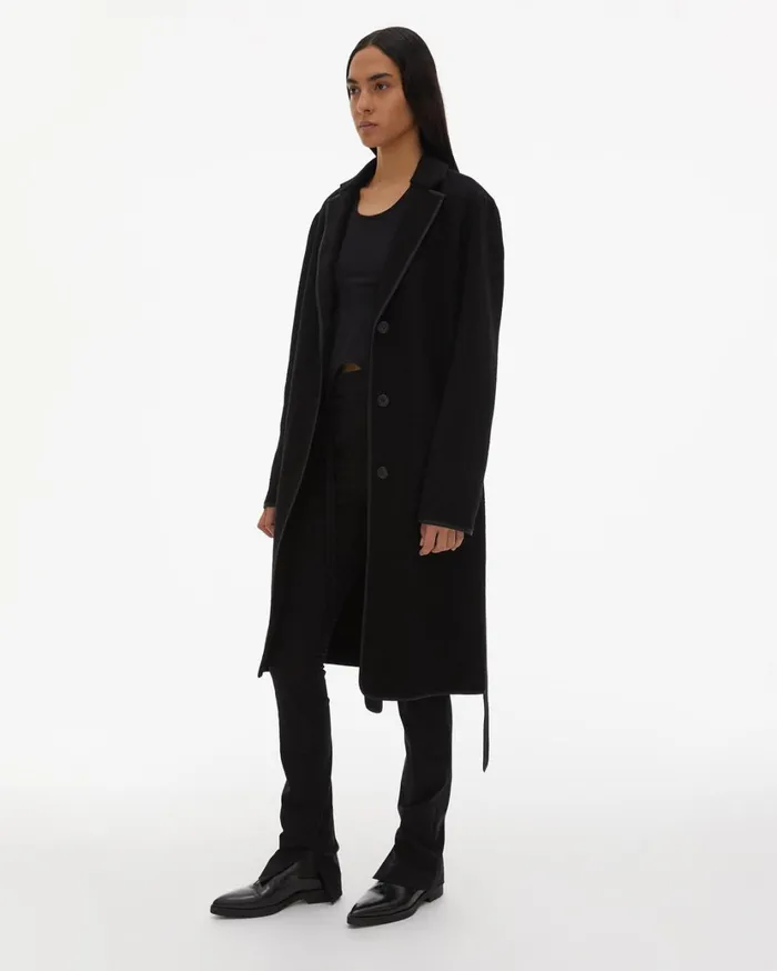 Women Liner Coat Black Helmut Lang Outerwear