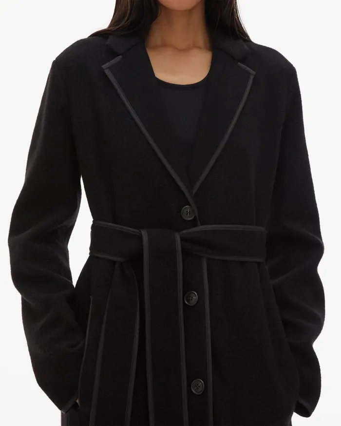 Women Liner Coat Black Helmut Lang Outerwear
