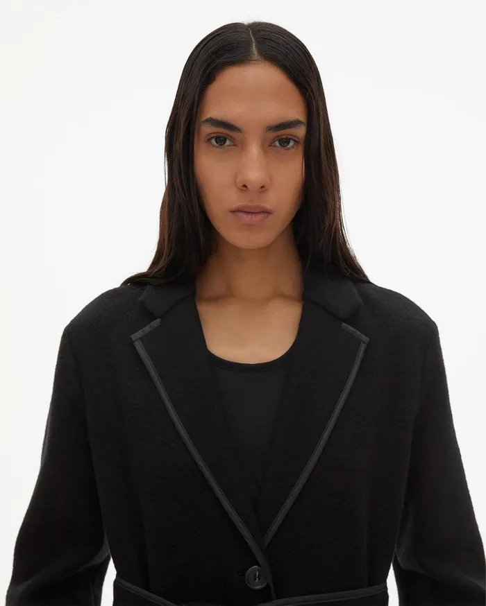 Women Liner Coat Black Helmut Lang Outerwear