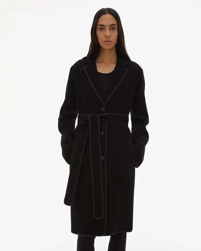 Women Liner Coat Black Helmut Lang Outerwear