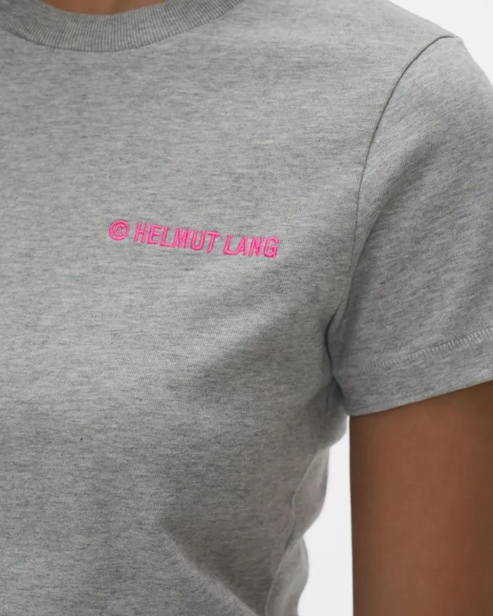 Women Logo Baby Tee Vapor Heather Helmut Lang TShirts and Sweatshirts
