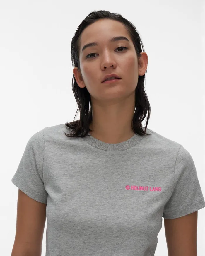 Women Logo Baby Tee Vapor Heather Helmut Lang TShirts and Sweatshirts