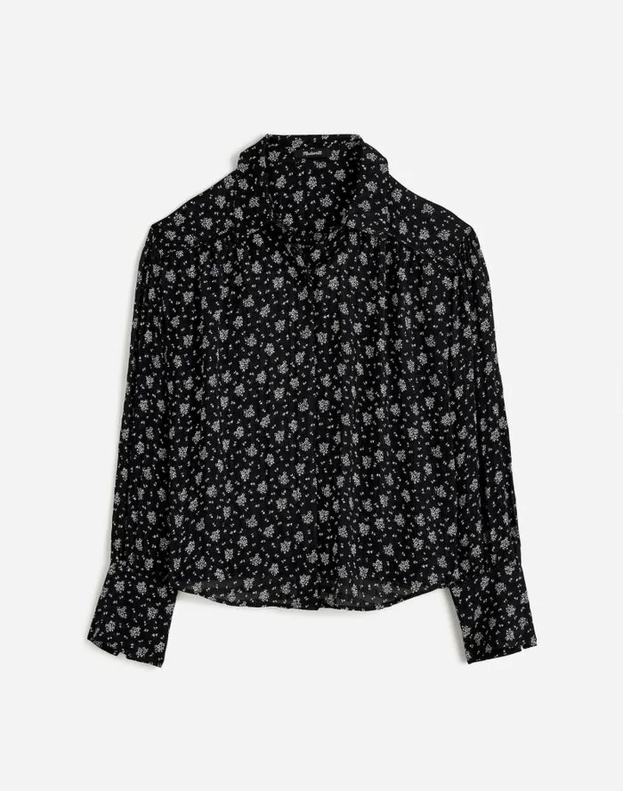 Women LongSleeve ButtonFront Top True Black Madewell Tops and Shirts