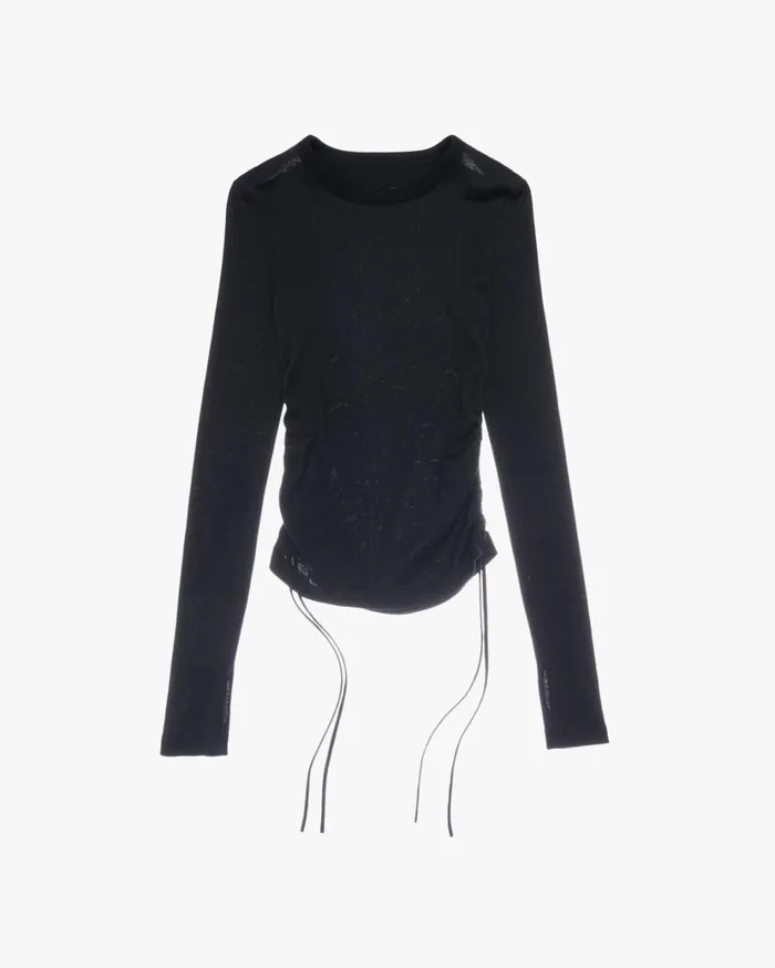 Women LongSleeve Cutout Top Basalt Black Helmut Lang TShirts and Sweatshirts