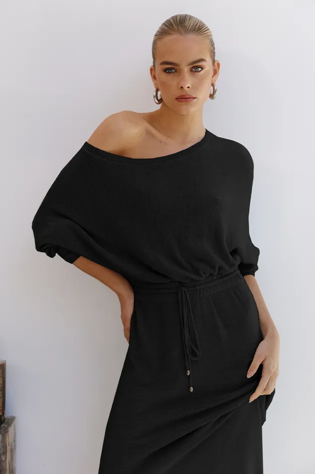 Women Long Sleeved Dresses Runaway The Label FLORIDA MAXI DRESS Black