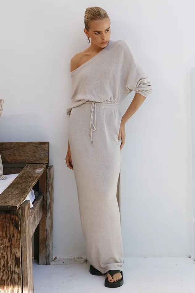 Women Long Sleeved Dresses Runaway The Label FLORIDA MAXI DRESS Sand