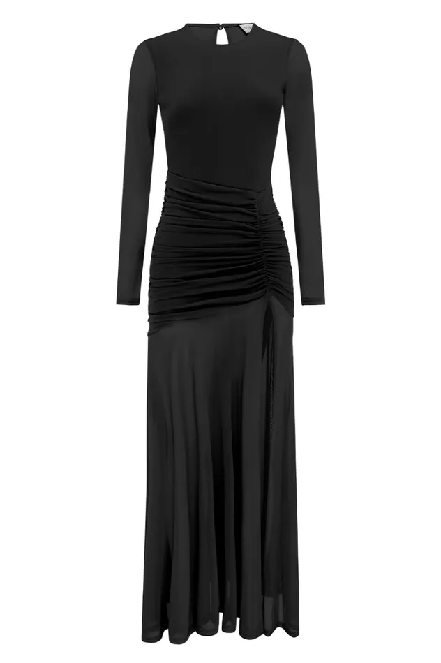Women Long Sleeved Dresses Runaway The Label OLIVIA MAXI DRESS Black