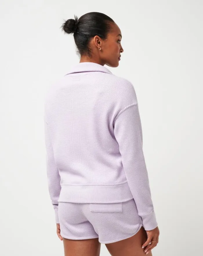 Women LONG WEEKEND HENLEY Heather Iris TravisMathew Shirts and Tops