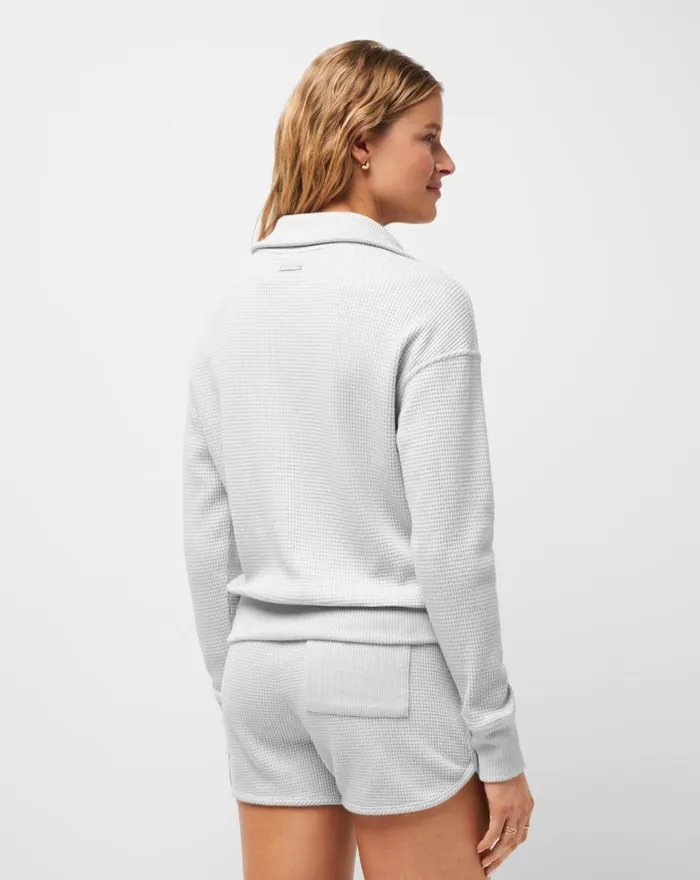 Women LONG WEEKEND HENLEY Heather Light Grey TravisMathew Shirts and Tops